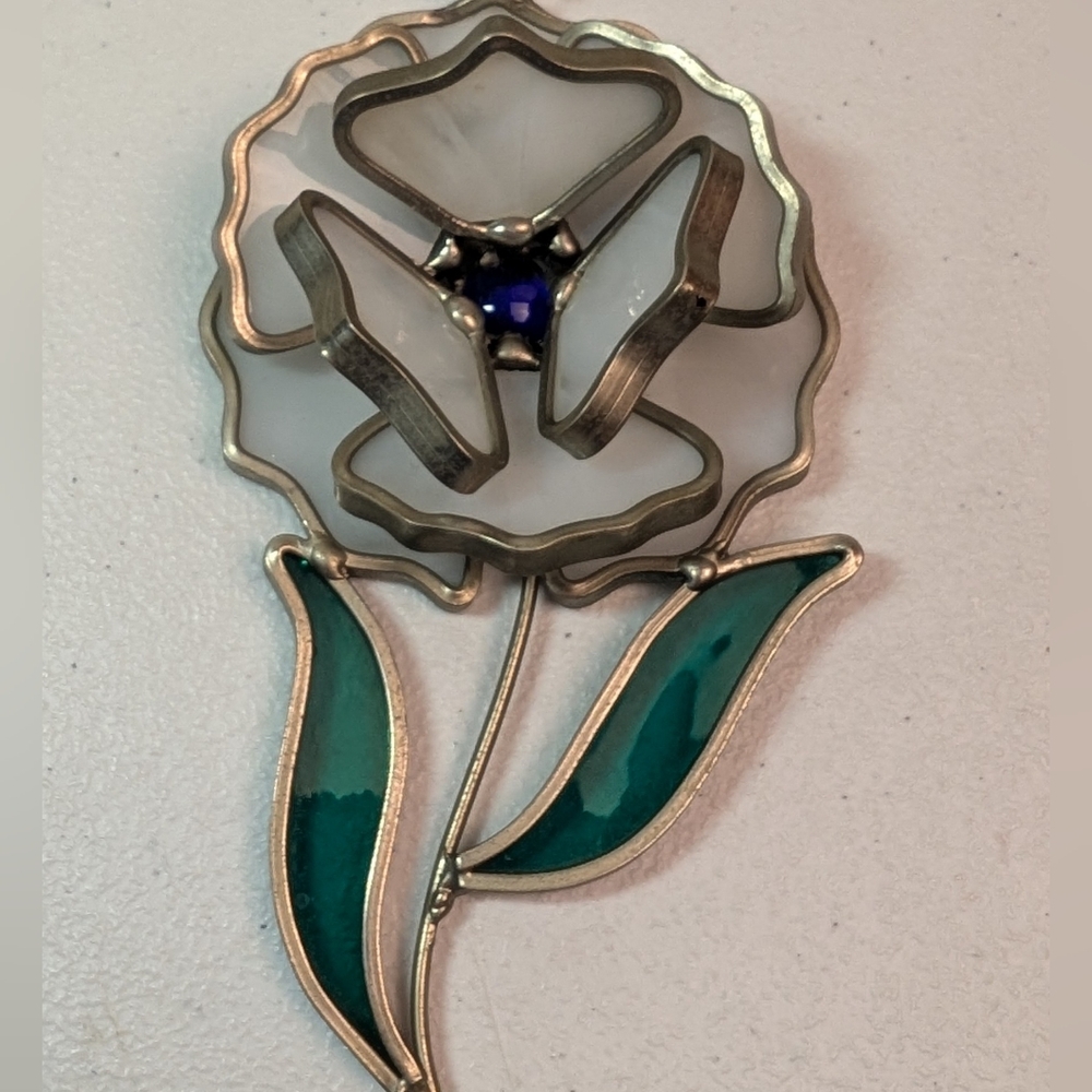 Elegant Rose Stained Glass Suncatcher Wall Hanging Handcrafted